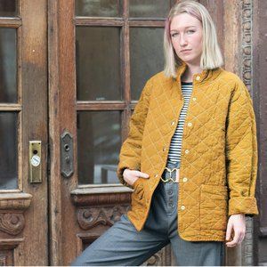 Utility Canvas Quilted Snap Jacket